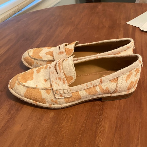 Sam Edelman Penny Loafers Women's Size 7 Birch Natural Ivory Brahma Cow Hair - Picture 6 of 6